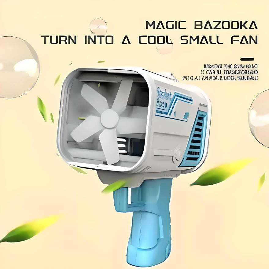 BubbleFan - 32 Holes Bubble Machine Gun with Cooling Fan